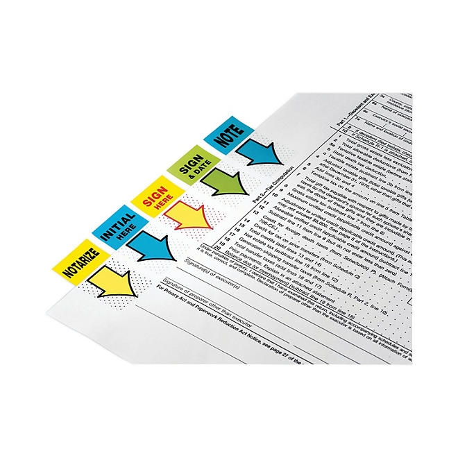 Post-it - Arrow Message 1" Flags - "Sign and Date" - Green - 2 50-Flag Dispensers/Pack - Image 3