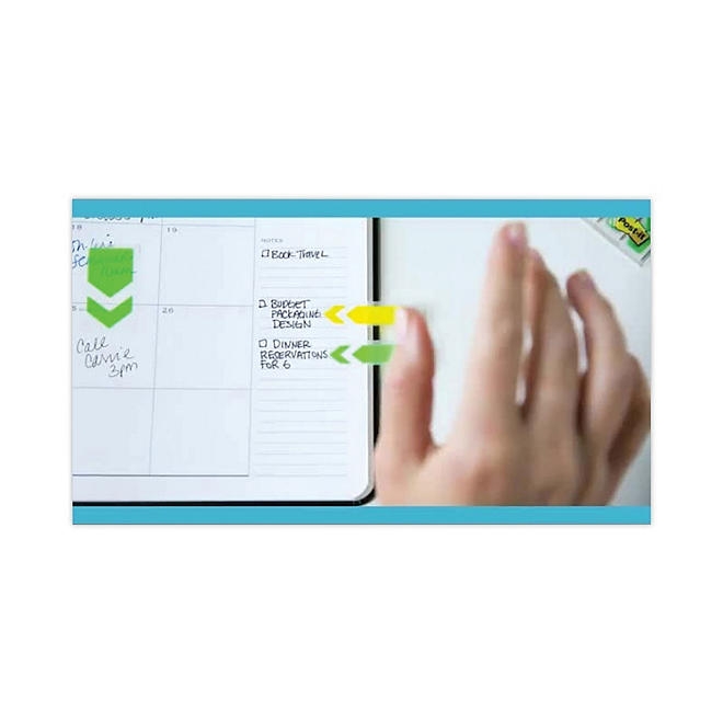 Post-it - Arrow Message 1" Flags - "Sign and Date" - Green - 2 50-Flag Dispensers/Pack - Image 10