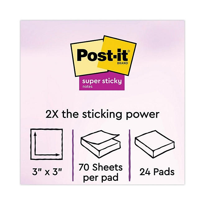 Post-it Notes Super Sticky Pads in Marrakesh Colors, 3 x 3, 70-Sheet, 24/Pack - Image 3