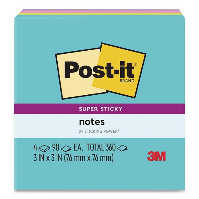 Office Essentials Kit, 7 Pads Assorted Super Sticky Notes, 1 Pack Flags, Roll Magic Tape, Roll Super-Hold Tape, 1 Scissors - Image 6