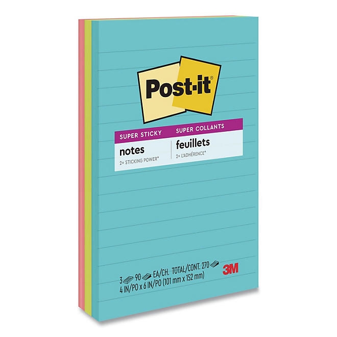 Office Essentials Kit, 7 Pads Assorted Super Sticky Notes, 1 Pack Flags, Roll Magic Tape, Roll Super-Hold Tape, 1 Scissors - Image 7