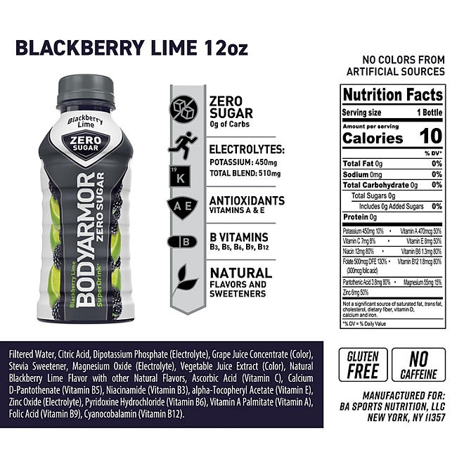 BODYARMOR Zero Sugar Variety Pack, 12 fl. oz. 24 pk. - Image 3