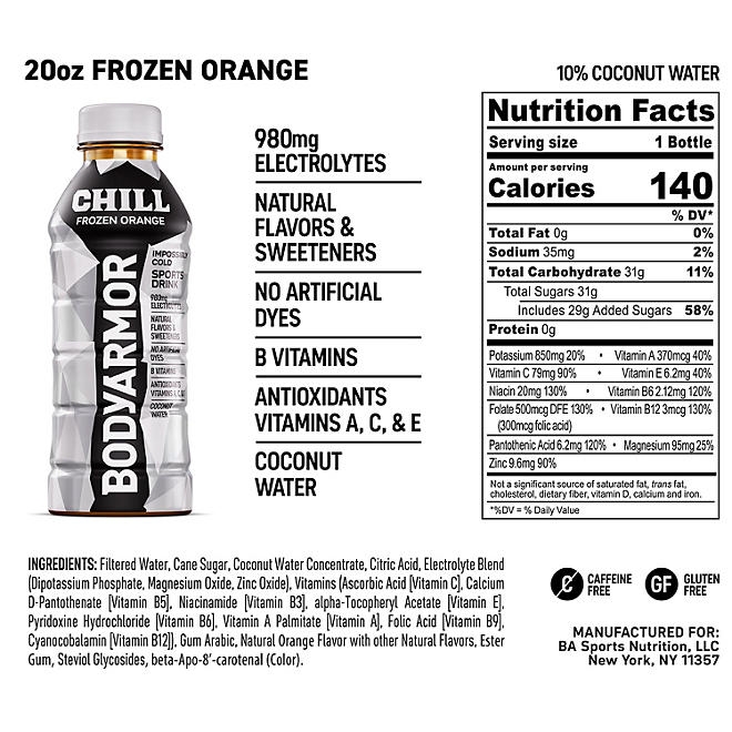 BODYARMOR CHILL Sports Drink Variety Pack 20 fl. oz., 18 pk. - Image 4