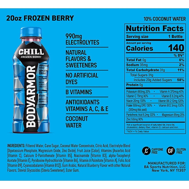 BODYARMOR CHILL Sports Drink Variety Pack 20 fl. oz., 18 pk. - Image 5