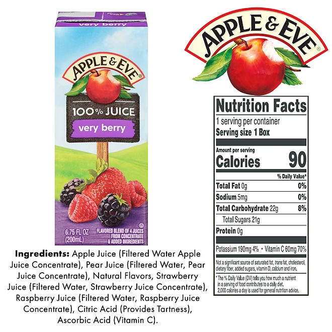 Apple & Eve 100% Juice Variety Pack, 6.75 fl. oz., 36 pk. - Image 4