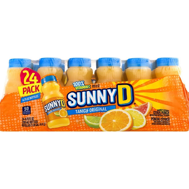 SunnyD Tangy Original Orange Flavored Citrus Punch, 6.75 fl. oz., 24 pk. - Image 2