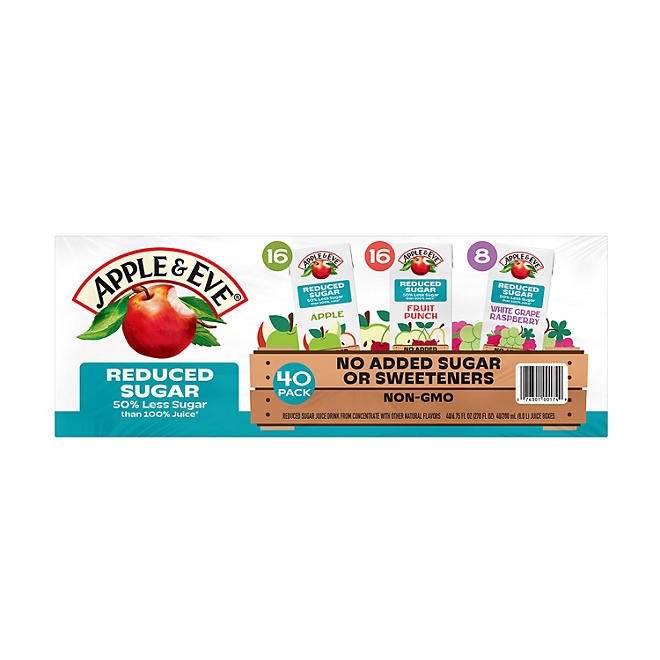 Apple & Eve Juice Reduced Sugar Variety Pack, 6.75 fl. oz., 40 pk. - Image 2