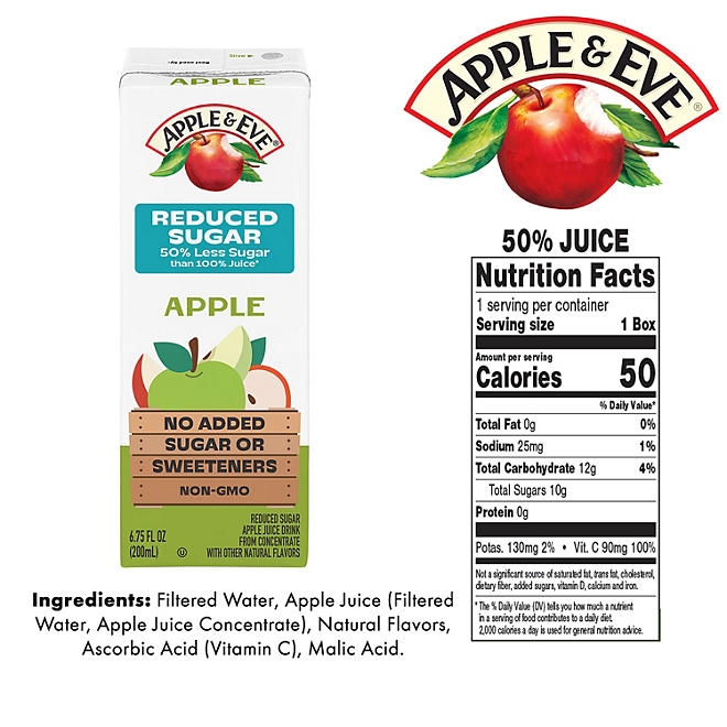 Apple & Eve Juice Reduced Sugar Variety Pack, 6.75 fl. oz., 40 pk. - Image 3