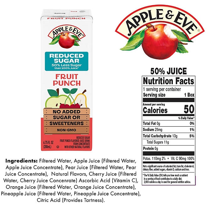 Apple & Eve Juice Reduced Sugar Variety Pack, 6.75 fl. oz., 40 pk. - Image 4