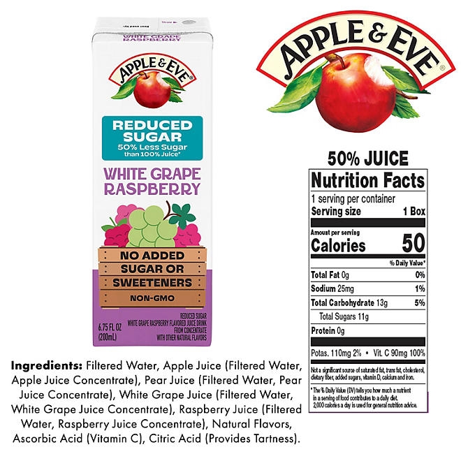 Apple & Eve Juice Reduced Sugar Variety Pack, 6.75 fl. oz., 40 pk. - Image 5