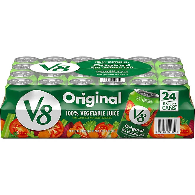 V8 Original 100% Vegetable Juice 11.5 oz, 24 pk. - Image 2