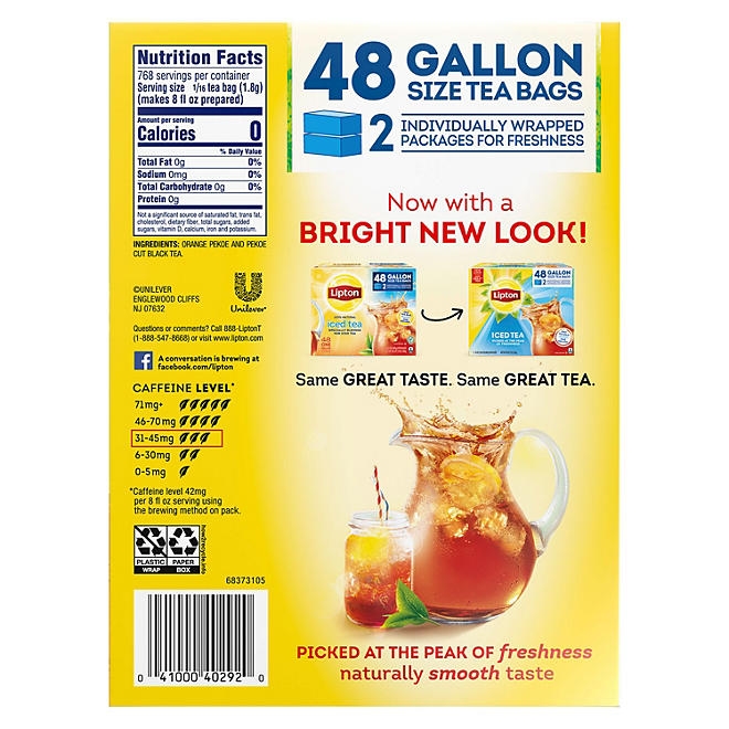 Lipton Iced Tea, Gallon Size Tea Bags, 48 ct. - Image 3