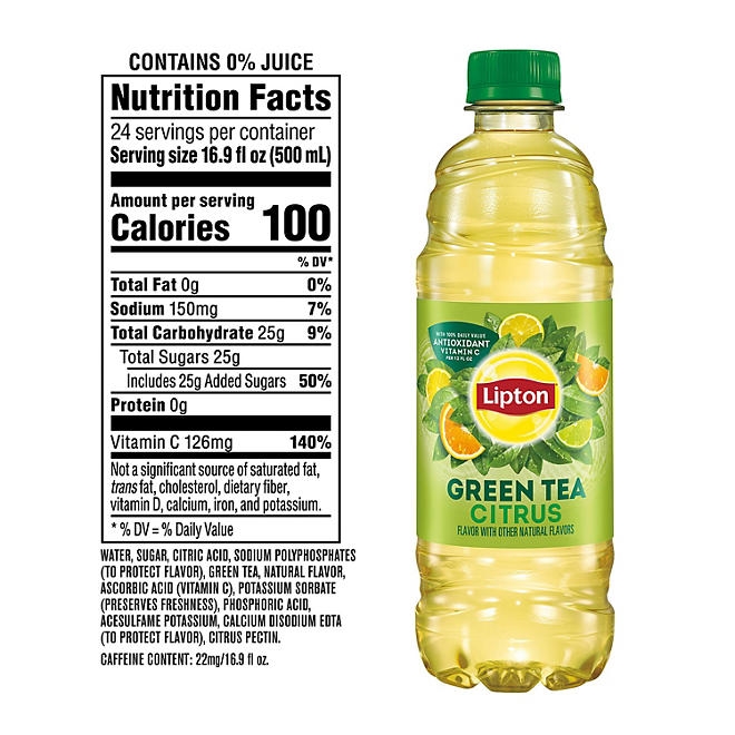 Lipton Green Tea Citrus Iced Tea 16.9 fl. oz., 24 pk. - Image 3