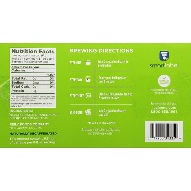 Luzianne Decaffeinated Tea, 96 ct. - Image 3