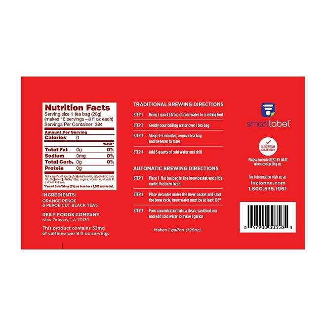 Luzianne Iced Tea Gallon Size Tea Bags 48 ct. - Image 3