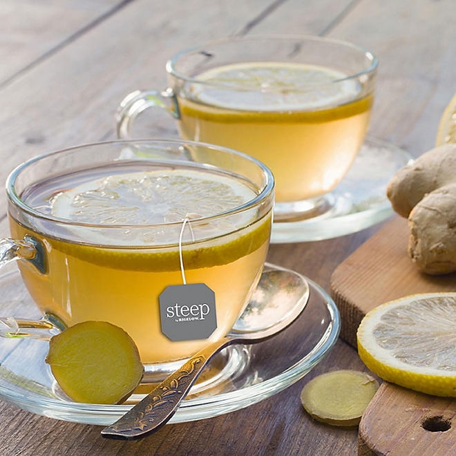 steep by Bigelow Lemon Ginger Herbal Tea 60 ct. - Image 5