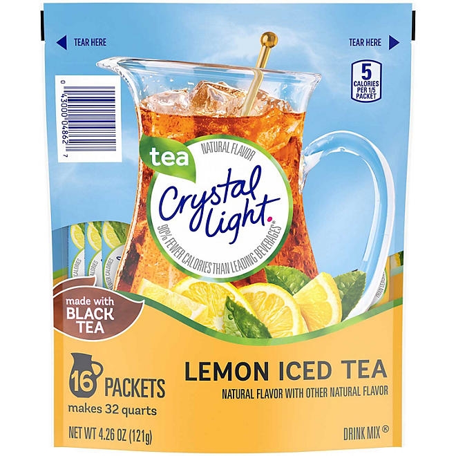 Crystal Light Lemon Iced Tea Naturally Flavored Powdered Drink Mix 16 pk. - Image 2