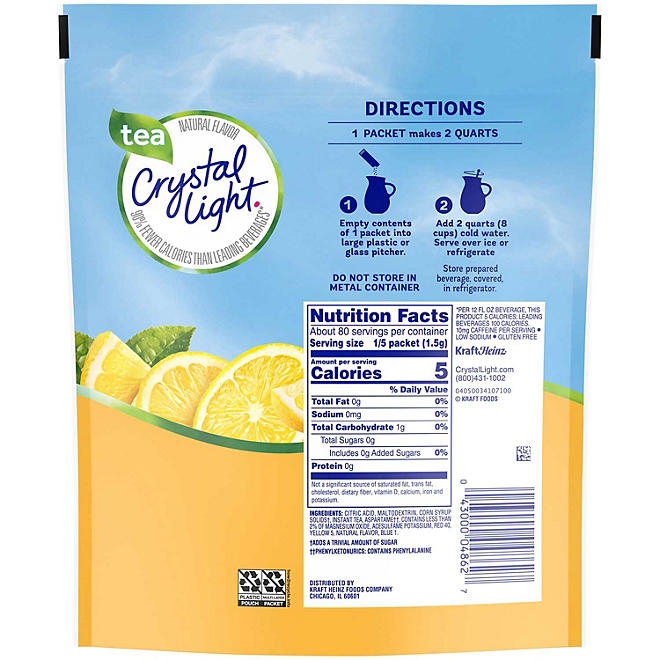 Crystal Light Lemon Iced Tea Naturally Flavored Powdered Drink Mix 16 pk. - Image 5