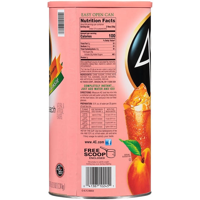 4C Peach Iced Tea Mix, 82.6 oz. - Image 3