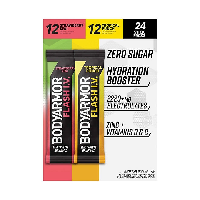 BODYARMOR Flash I.V. Electrolyte Powder Sticks Variety Pack 24 pk. - Image 2