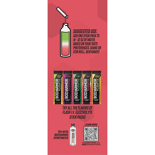 BODYARMOR Flash I.V. Electrolyte Powder Sticks Variety Pack 24 pk. - Image 6