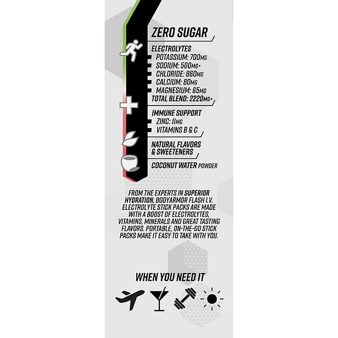 BODYARMOR Flash I.V. Electrolyte Powder Sticks Variety Pack 24 pk. - Image 7