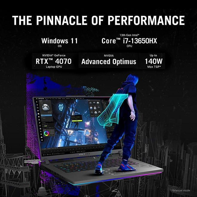 ASUS ROG Strix G16 2023 Gaming Laptop, 16&rdquo 16:10 FHD 165Hz, GeForce RTX 4070, Intel Core i7-13650HX, 16GB DDR5, 1TB PCIe SSD, Wi-Fi 6E, Windows 11 Home, G614JI-SS74 - Image 6