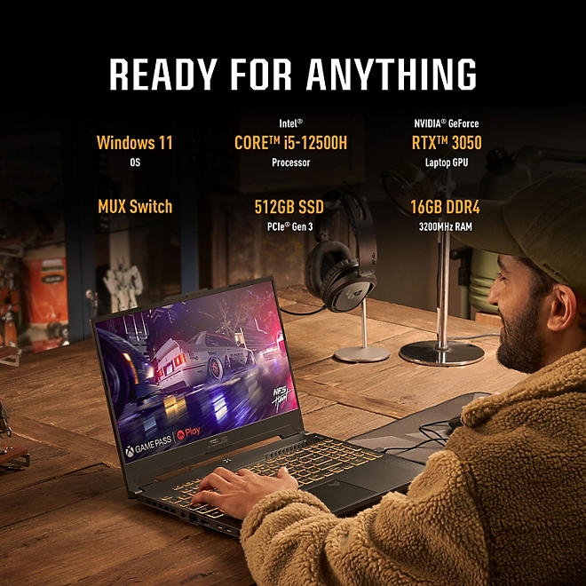 ASUS TUF Gaming F15 Gaming Laptop, 15.6&rdquo FHD 144Hz Display, GeForce RTX 3050, Intel Core i5-12500H, 16GB DDR4, 512GB PCIe SSD, Wi-Fi 6, Windows 11, FX507ZC-ES53 - Image 7