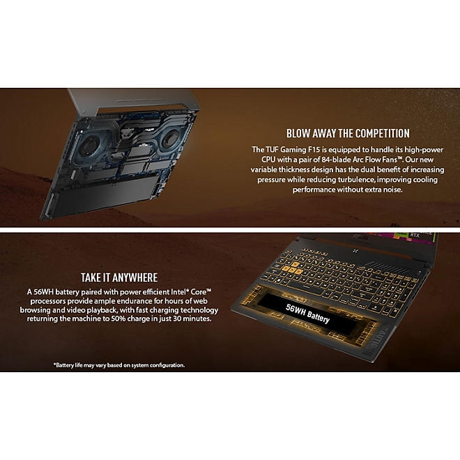 ASUS TUF Gaming F15 Laptop - 15.6" FHD 144Hz Display - Intel® Core&trade i5-12500H - 8GB RAM - 512GB Storage - NVIDIA® GeForce RTX&trade 3050 - Windows 11 - FX507ZC-RS51 - Image 7