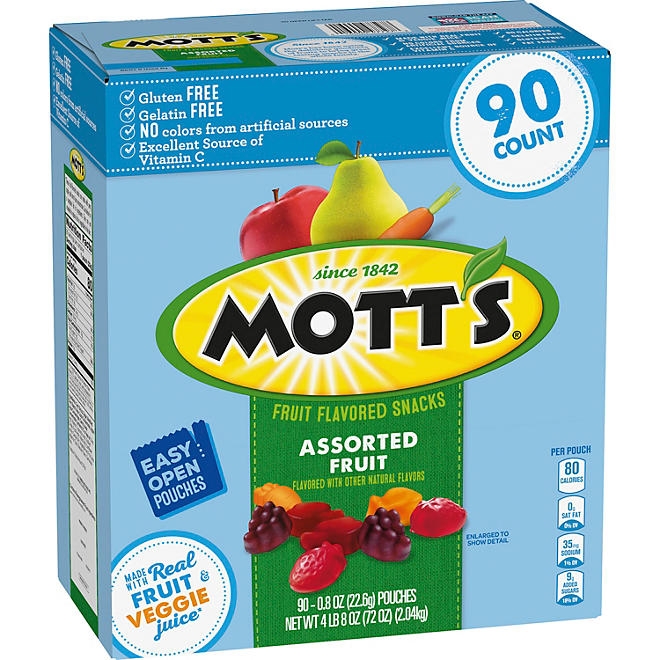 Mott's Assorted Fruit Flavored Snacks, 0.8 oz., 90 pk. - Image 2