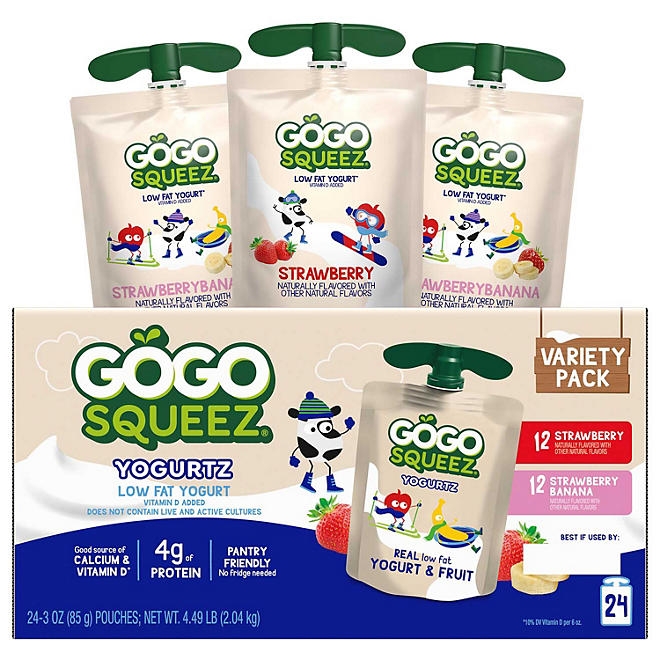 GoGo Squeez Yogurtz Strawberry & Strawberry Banana, 24 pk. - Image 2