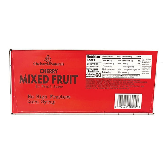 Orchard Natural Cherry Mixed Fruit in Fruit Juice 4 oz., 24 ct. - Image 3