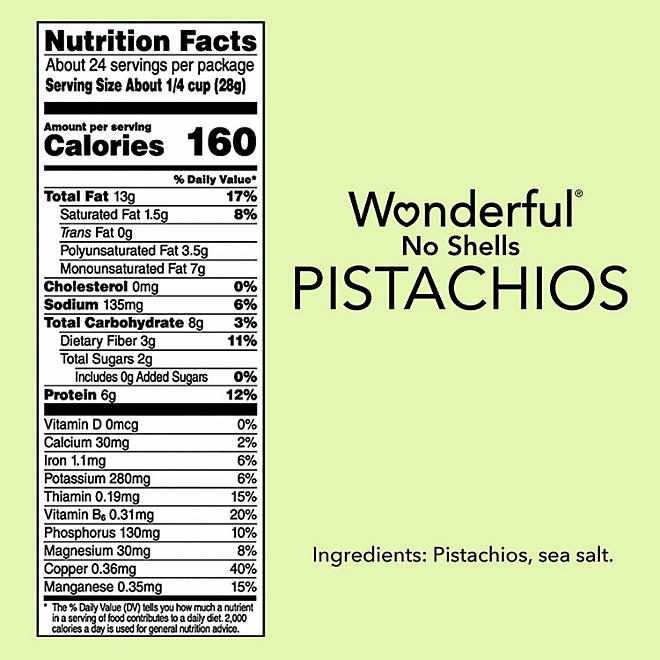 Wonderful Shelled Roasted Salted Pistachios, 24 oz. - Image 3