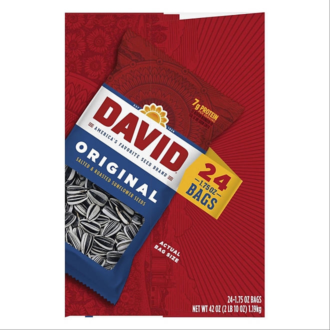 David Original Sunflower Seeds, 1.75 oz., 24 pk. - Image 3