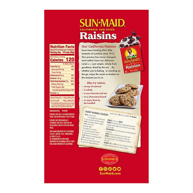 Sun-Maid California Sun-Dried Raisins, 30 oz., 2 pk. - Image 3