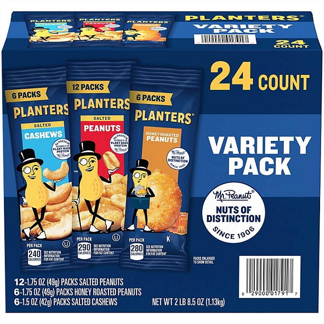 Planters Variety Pack Cashews & Peanuts, 24 pk. - Image 2