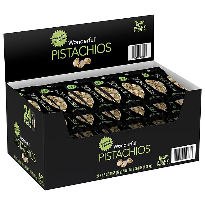 Wonderful Pistachios, Roasted and Salted 1.5 oz., 24 pk. - Image 2