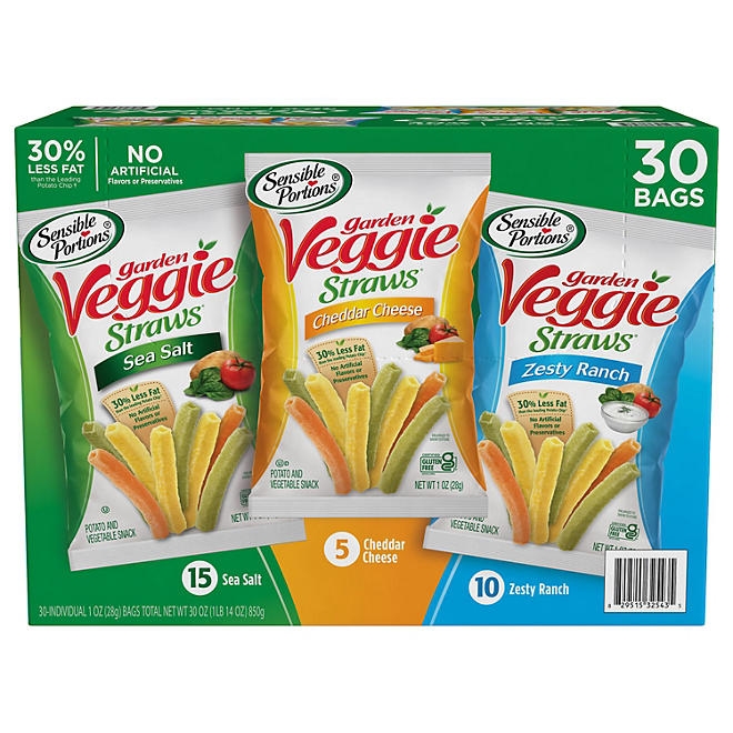 Sensible Portions Garden Veggie Straw, Variety Pack, 30 pk. - Image 2