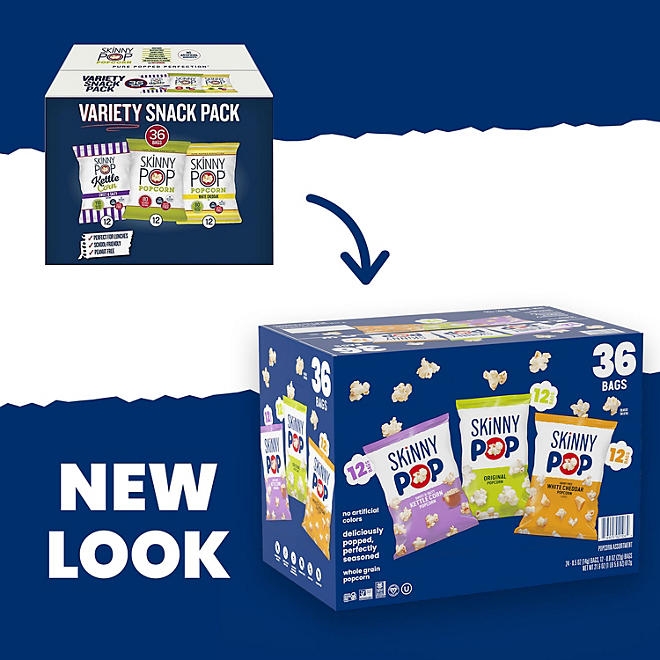 SkinnyPop Variety Snack Pack Popcorn, 0.5 oz., 36 pk. - Image 3