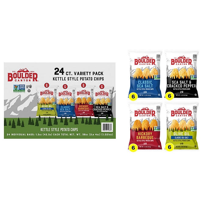 Boulder Canyon Kettle Cooked Variety Pack Potato Chips, 1.5 oz., 24 pk. - Image 7