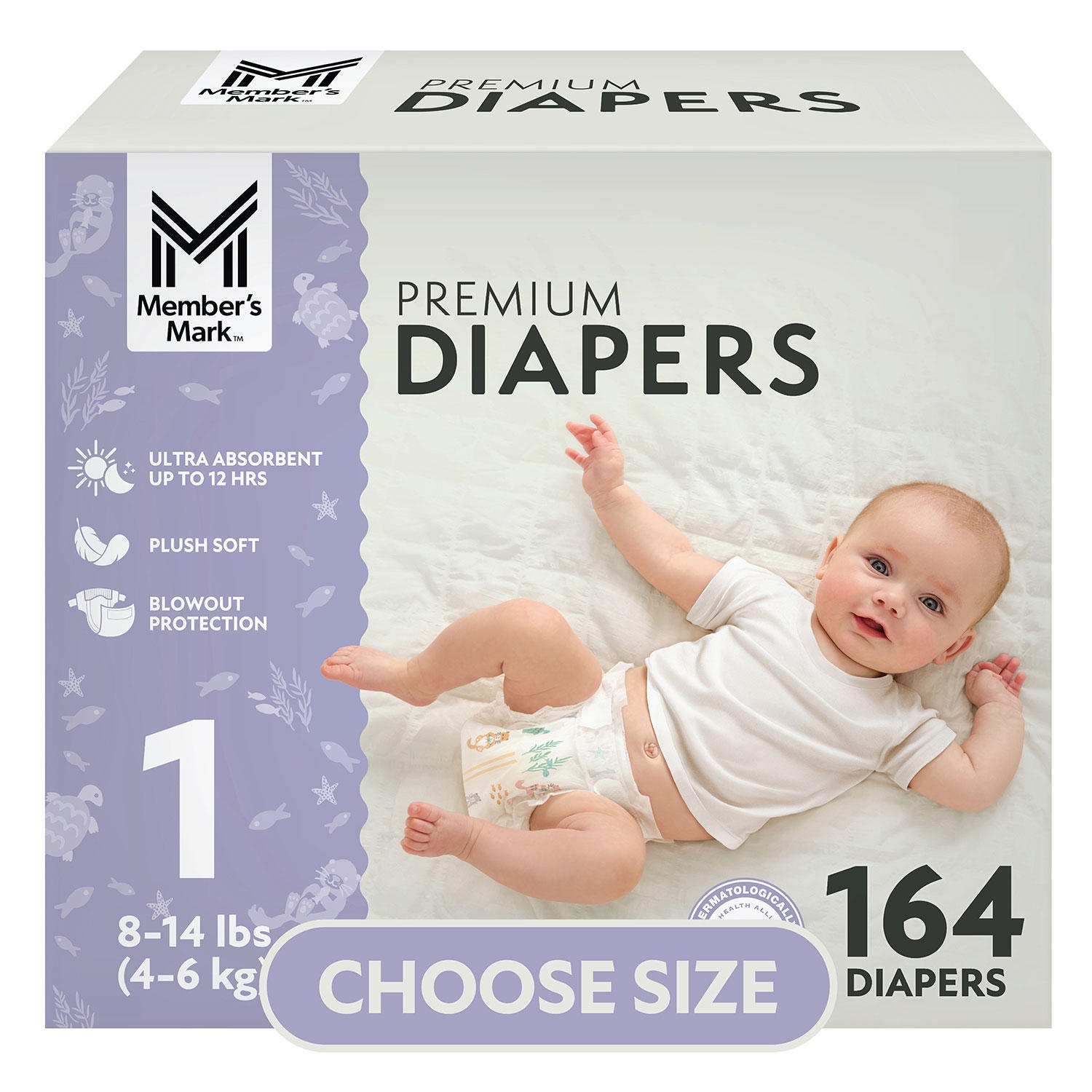 Member's Mark Premium Baby Diapers, Sizes: Newborn - 8 - Image 2