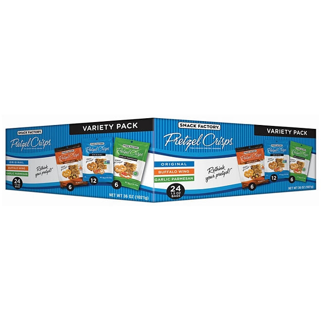 Snack Factory Variety Pack Pretzel Crisps, 1.5 oz., 24 pk. - Image 2