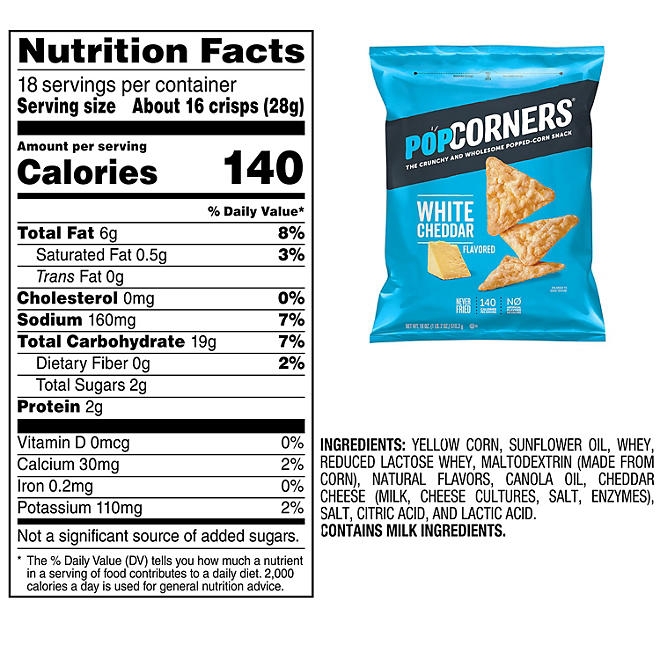 PopCorners White Cheddar Popped-Corn Snack, 18 oz. - Image 3