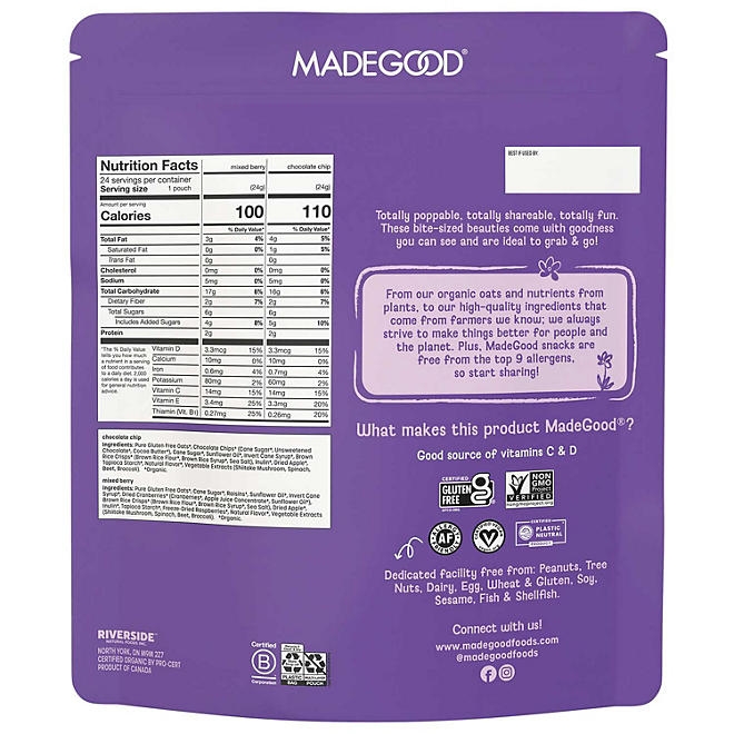 MadeGood Mixed Berry & Chocolate Chip Granola Minis, 24 pk. - Image 4