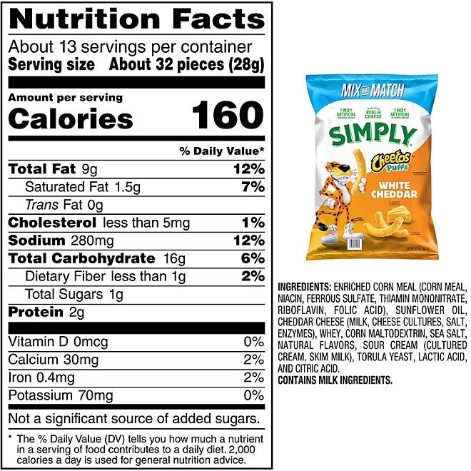 Cheetos Simply White Cheddar Puffs, 12.5 oz. - Image 3