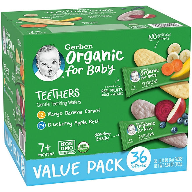 Gerber Organic Teething Wafers Variety Pack, 36 ct. - Image 8