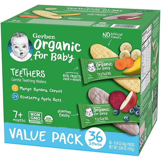 Gerber Organic Teething Wafers Variety Pack, 36 ct. - Image 9