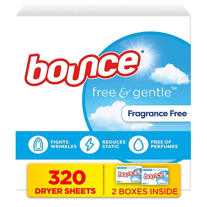 Bounce Free & Gentle Dryer Sheets, Unscented, 320 ct. - Image 2