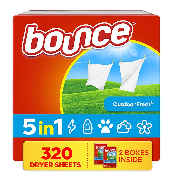 Bounce Fabric Softener Dryer Sheets, Outdoor Fresh, 320 ct. - Image 2