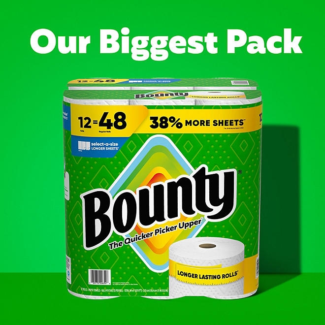 Bounty Select-A-Size 2-Ply Paper Towels, 12 Rolls, 165 sheets/roll - Image 10